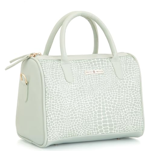 SACCI MUCCI Women's Handbag | Women's Tote Bag | Women's Top-Handle Bags | Women's Satchels | Women's Hobos & Shoulder Bags-Alligator Print (MInt Green)