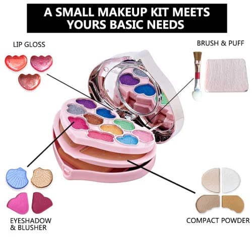 NYAMAH SALES Makeup Kit for Girls Full Kit Eye shadow Lip Gloss Mirror Contour Powder Combination Palette Random-Design Random-Color (Pack of 1)
