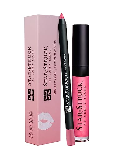 STARSTRUCK BY SUNNY LEONE New Shades Lip Gloss+Liner (2PC Lip Kit) (Pink Peony)