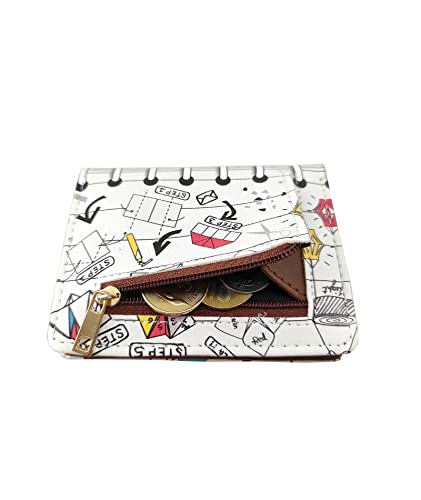 Funk For Hire Unisex Printed Vegan Leather Small Pocket Card Wallet - White