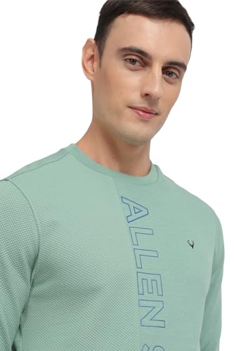 Allen Solly Men Green Crew Neck Full Sleeves Casual Sweatshirt