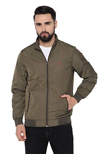 Allen Solly Men's Jacket (ASJKWBOFQ63553_Olive_S)