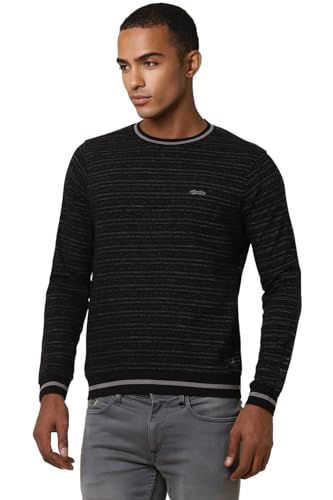 Allen Solly Men's Cotton Classic Pullover Sweater (ALSTARGFE34144_Black