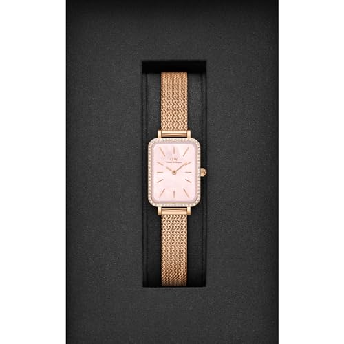 Daniel Wellington Women Analogue Mother of Pearl Pink Square Dial Watch- DW00100669K