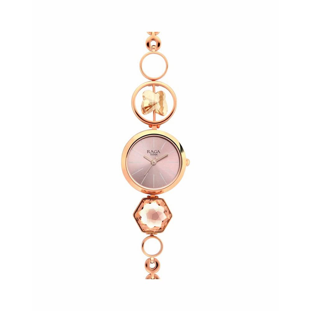 Titan Rose Gold Dial Analog Watch for Women -NR2606WM09