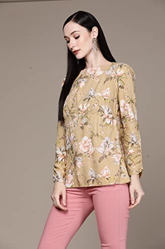 Aarke Ritu Kumar Green Floral Print Top