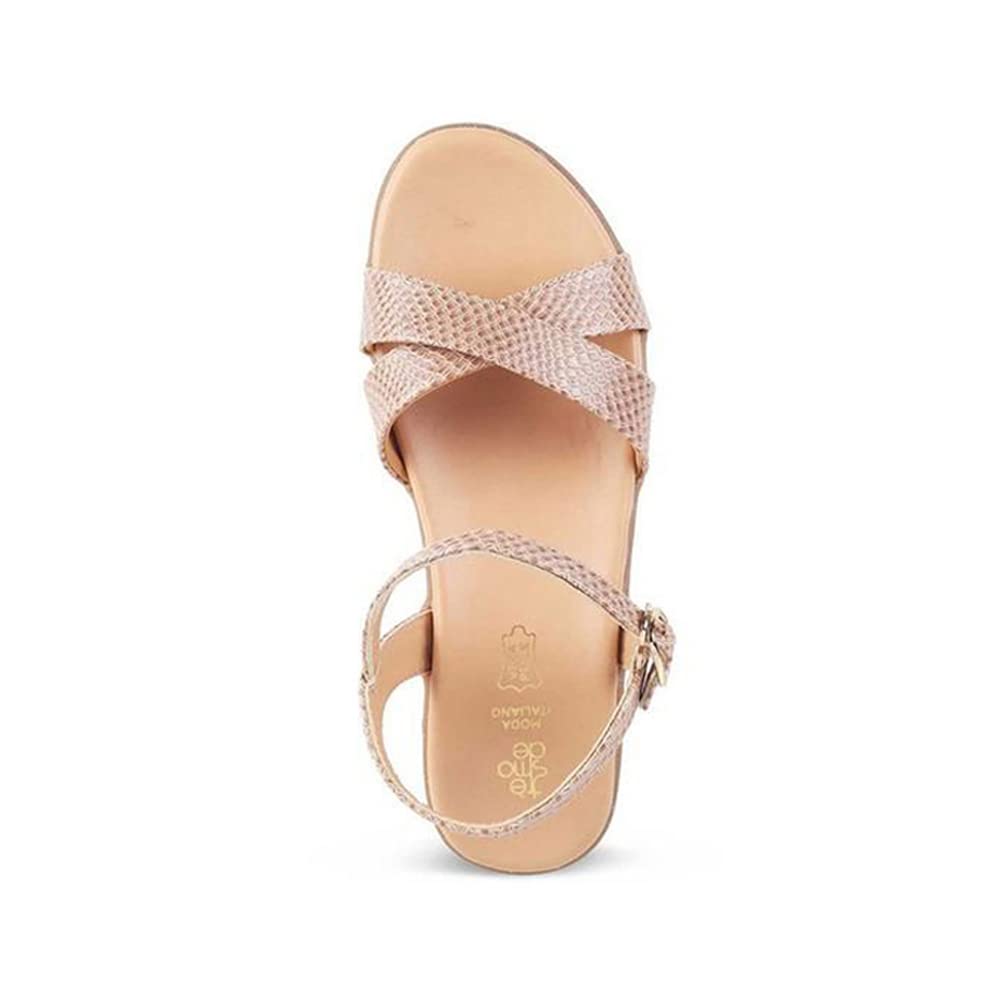 tresmode 221-ABACKSTRAP BEIGE SMART CASUAL FLATS SANDALS