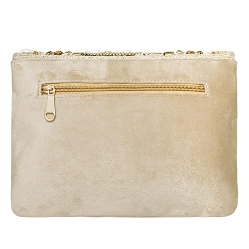 Peora Golden Clutch Purses for Women Handmade Evening Sling Handbag Stylish Bridal Fashion Clutch Bag for Girls