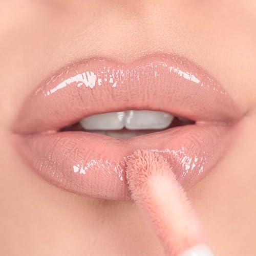 Makeup Revolution Pout Bomb Doll Nude |A soft browny nude shade | Super shiny & non-sticky gloss | Infused with Vitamin E for nourishment |4.6ml