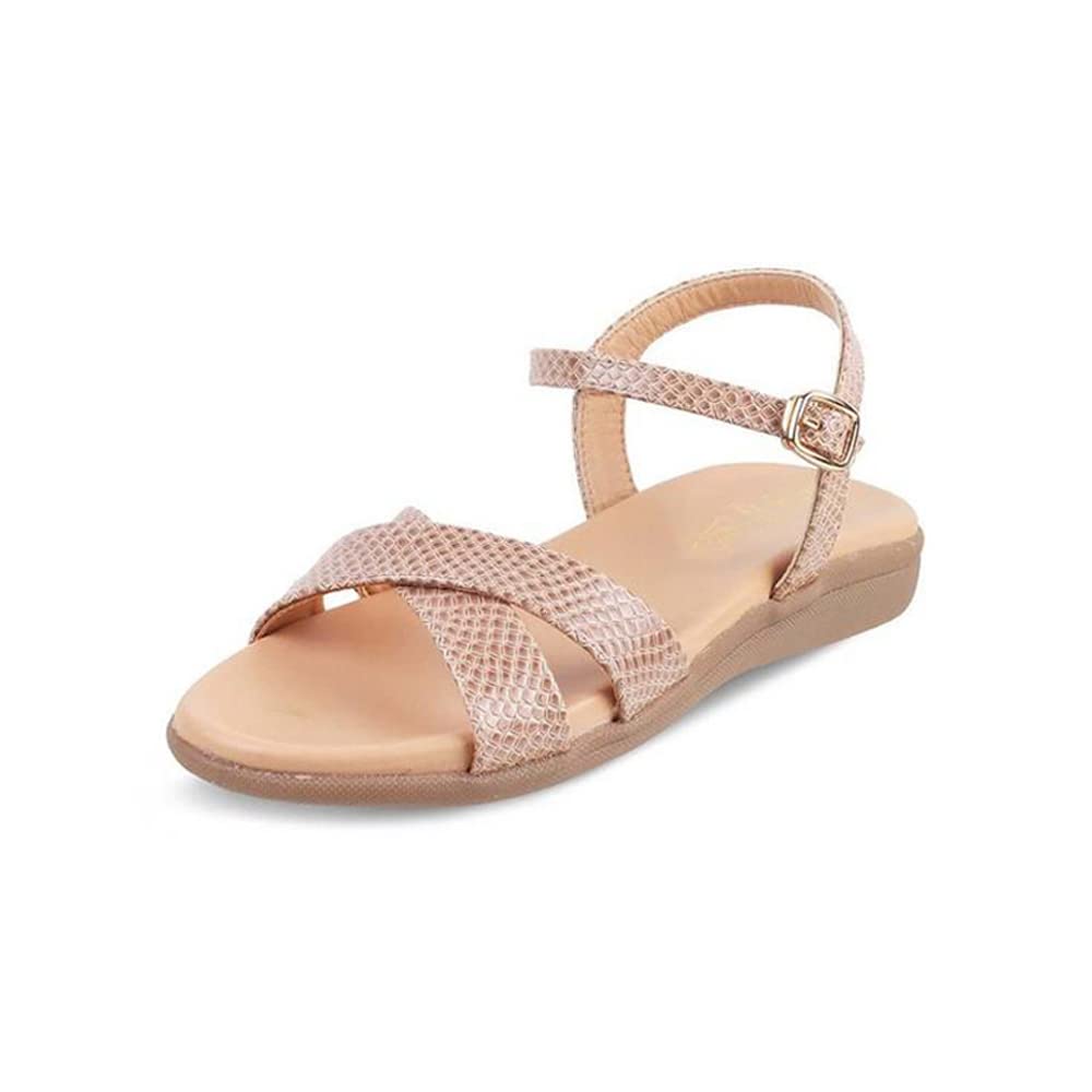 tresmode 221-ABACKSTRAP BEIGE SMART CASUAL FLATS SANDALS