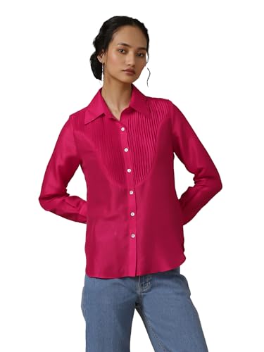Aarke Ritu Kumar Magenta Solid Shirt