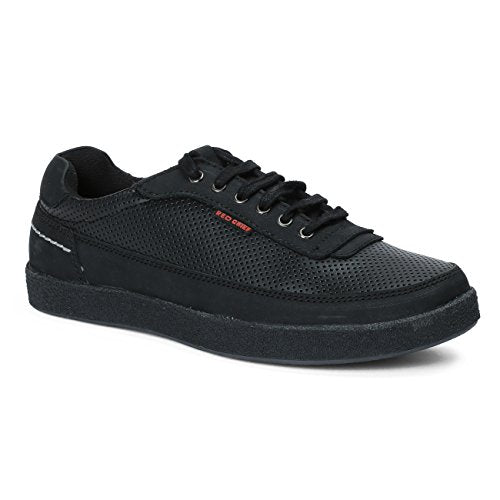 Red Chief Black Leather Casual Sneaker Shoes for Men