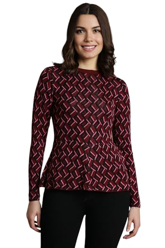 Allen Solly Women's Regular Fit Blouse (Maroon)