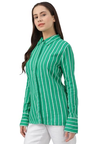 Allen Solly Women's Regular Fit Shirt (Green)