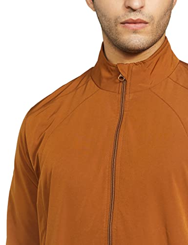 Amazon Brand - Symbol Men's Polyester Windcheater Jacket Medium Mouse Brown