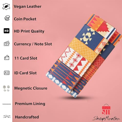 ShopMantra Abstract Triangle Pattern Multicolor Faux Leather Printed Women's Wallet