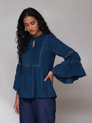 Aarke Ritu Kumar Teal Solid Top