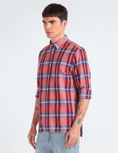 Tommy Hilfiger Men's Regular Fit Shirt (S24HMWT078_Red L)