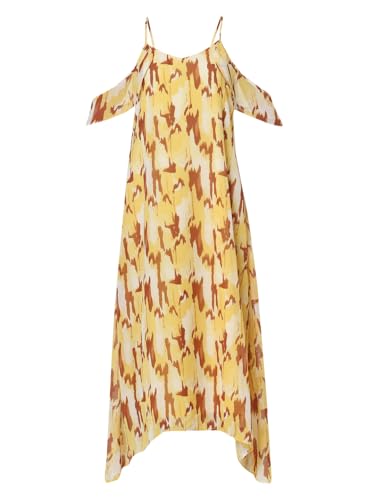 VERO MODA Women's Polyester A-Line Maxi Dress (Yolk Yellow)