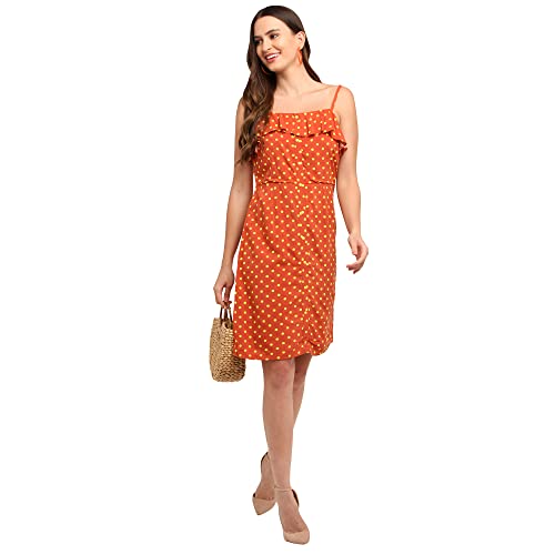 Zink London Women's Orange Printed Short Dress