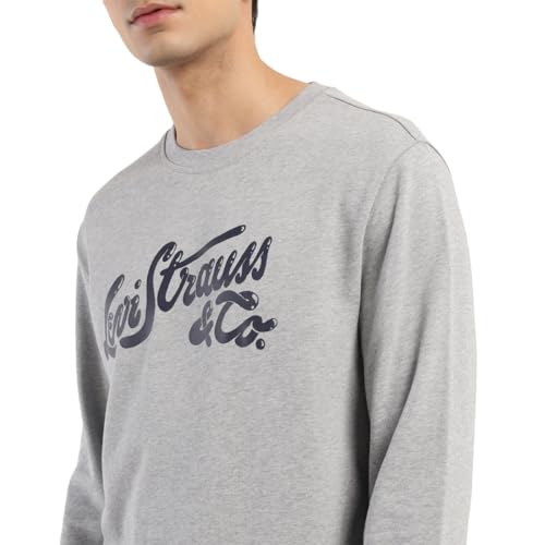 Levi's Men's Brand Logo Grey Crew Neck Sweatshirt