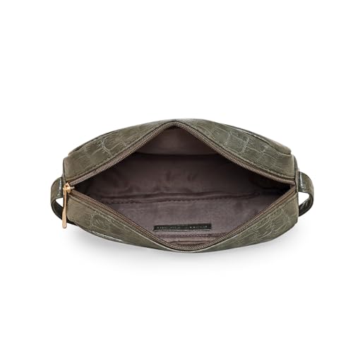 Pierre Cardin PU Leather Handbag for Women and Girls | Stylish Sling Bag For Women | Inner Side Zip Pocket, Lite Olive