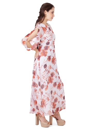 Zink London Women's Off White Printed Regular Maxi Dress