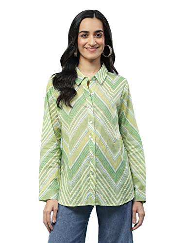 Aarke Ritu Kumar Green Chevron Stripe Shirt