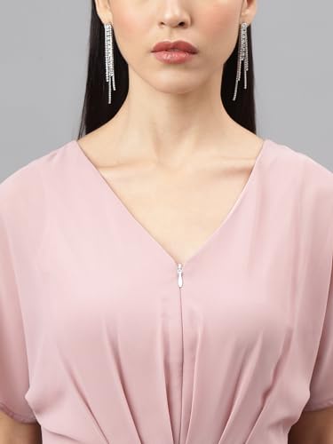 Latin Quarters Women Rosegold Cap Sleeve V-Neck Women 2 Fir 1 Dress