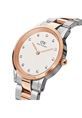 Daniel Wellington Analog Women's Watch (White Dial Rose Gold/Silver Colored Strap)