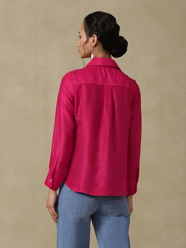 Aarke Ritu Kumar Magenta Solid Shirt