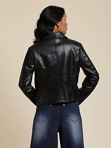Label RITU KUMAR Women's Solid Regular Jacket JKTDPU01N30097604-BLACK-S