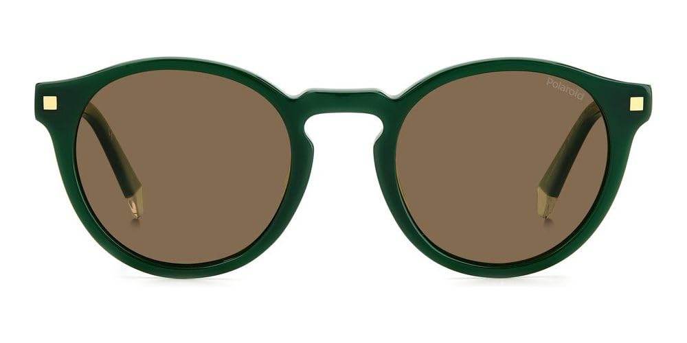 Polaroid Men's Polarized UV protected Bronze Lens Glass Panto Sunglasses