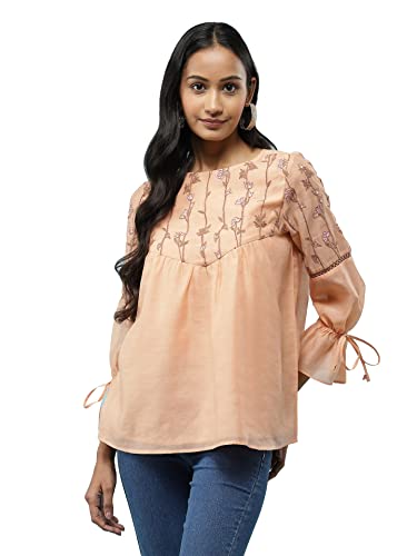 Aarke Ritu Kumar Coral Embroidered A-Line Top