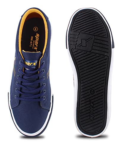 Sparx Men  Navy Blue Golden Yellow Casual Shoes