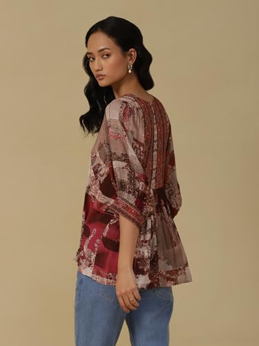 Aarke Ritu Kumar Wine Printed Top