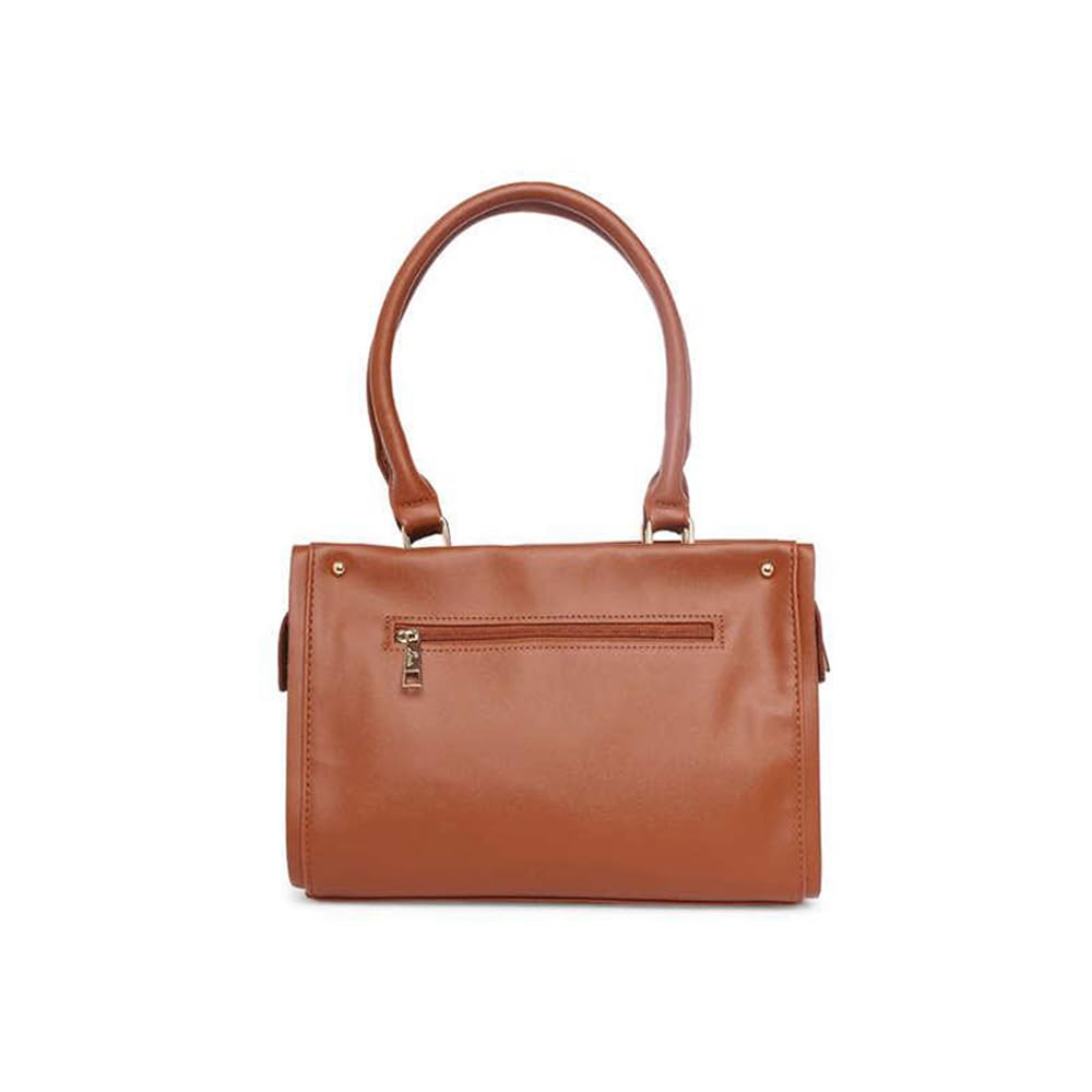 Lavie Gram Synthetic leather Zipper Closure Women's Satchel Handbag (TAN, MEDIUM)