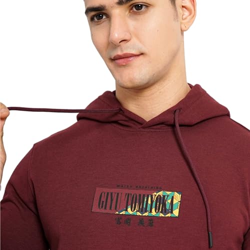 Celio Men Demon Slayer Graphic Burgundy Regular Sweatshirt