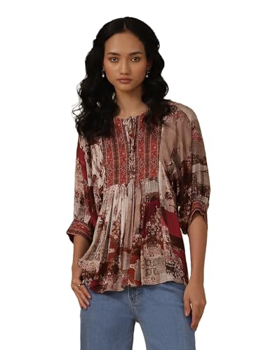 Aarke Ritu Kumar Wine Printed Top