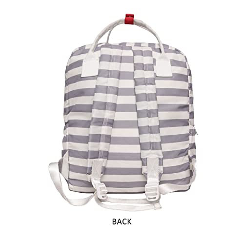 ASTRID Striped Backpack For Girls Medium Size With Zipper Closure