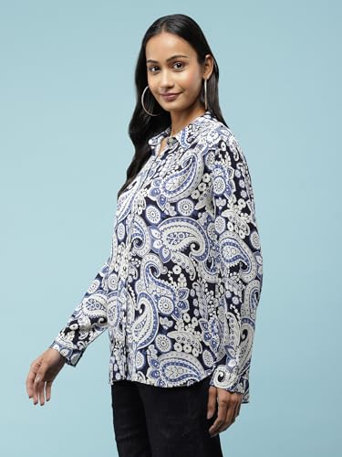 Aarke Ritu Kumar Blue All Over Print Shirt