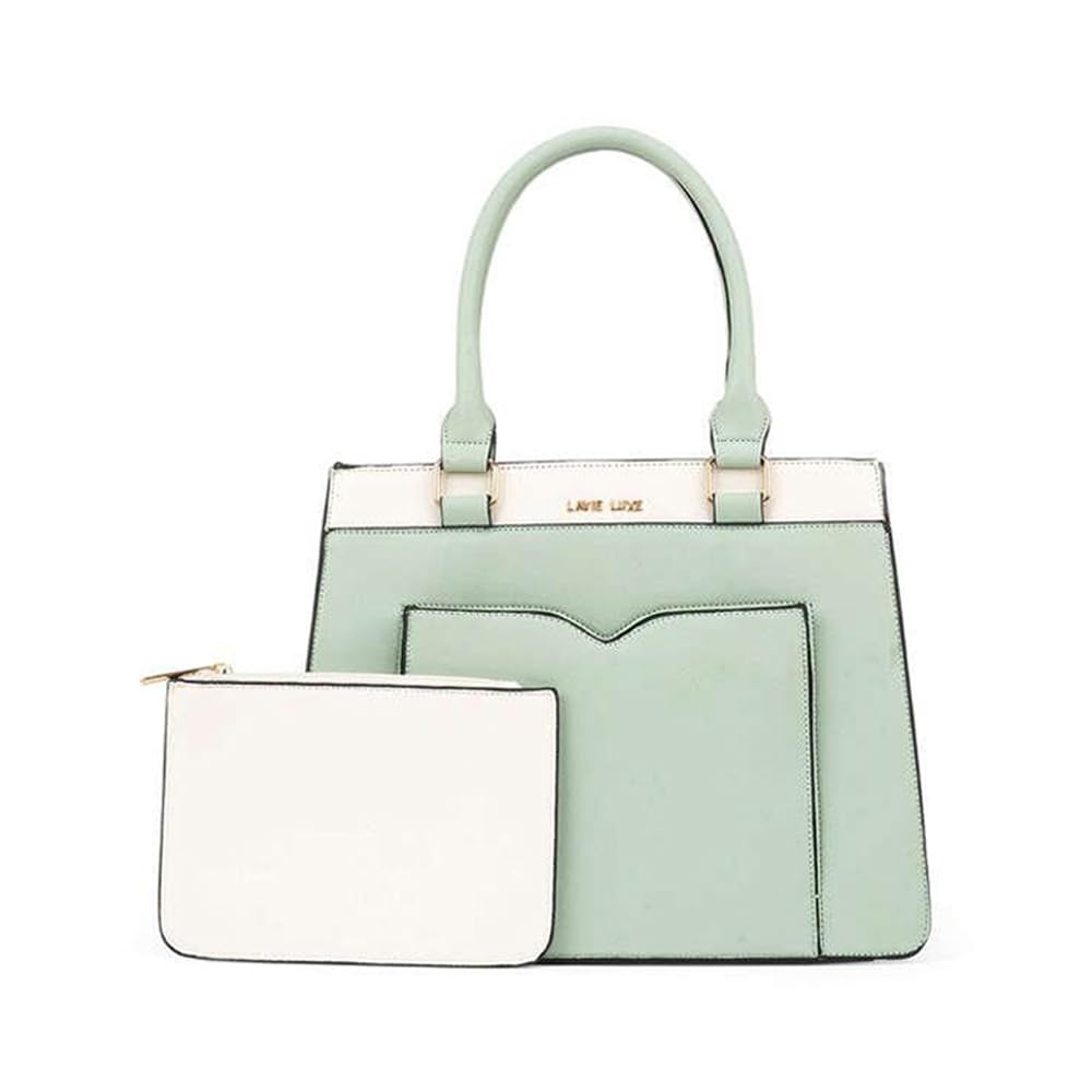 Lavie Yalon 23 Synthetic leather Zipper Closure Women's Satchel Handbag (MINT, MEDIUM)