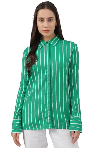 Allen Solly Women's Regular Fit Shirt (Green)