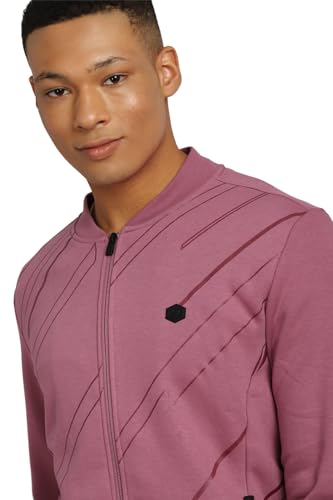 Allen Solly Men Purple Stylized Neck Full Sleeves Casual Sweatshirt