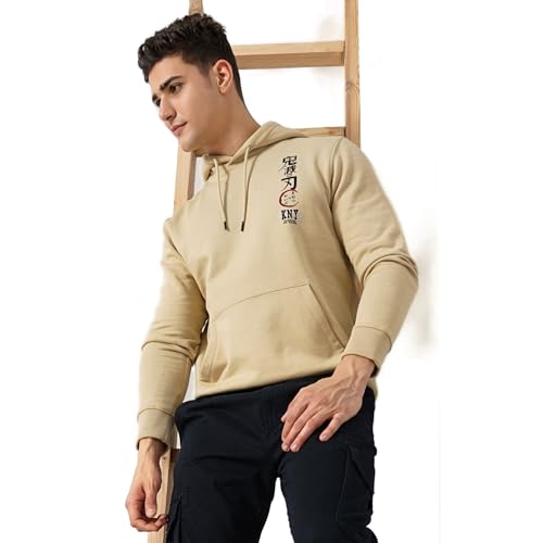 Celio Men Demon Slayer Graphic Beige Regular Sweatshirt