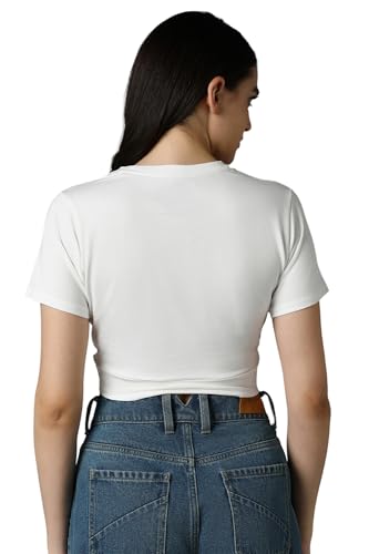 Allen Solly Women's Regular Fit T-Shirt (White)