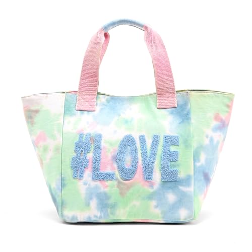 Boho Girl Love Beach Tote | Latest Bohemian Stylish Canvas Tote Bag | Womens Handmade Fancy LOVE Tote Bag | Trendy Shoulder Bag for Ladies and Girls | Office, Shopping, Travel Bag