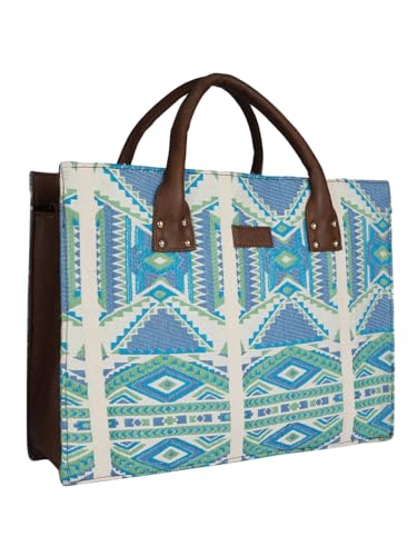 MINI WESST Multi Casual Fabric Graphic Tote Bag (Multi-Color)