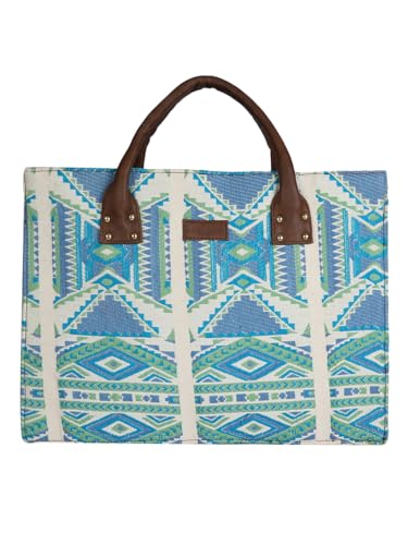 MINI WESST Multi Casual Fabric Graphic Tote Bag (Multi-Color)