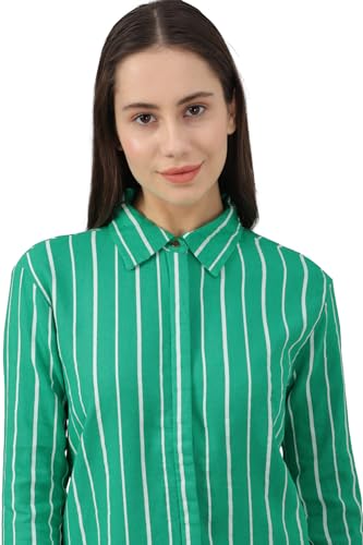 Allen Solly Women's Regular Fit Shirt (Green)